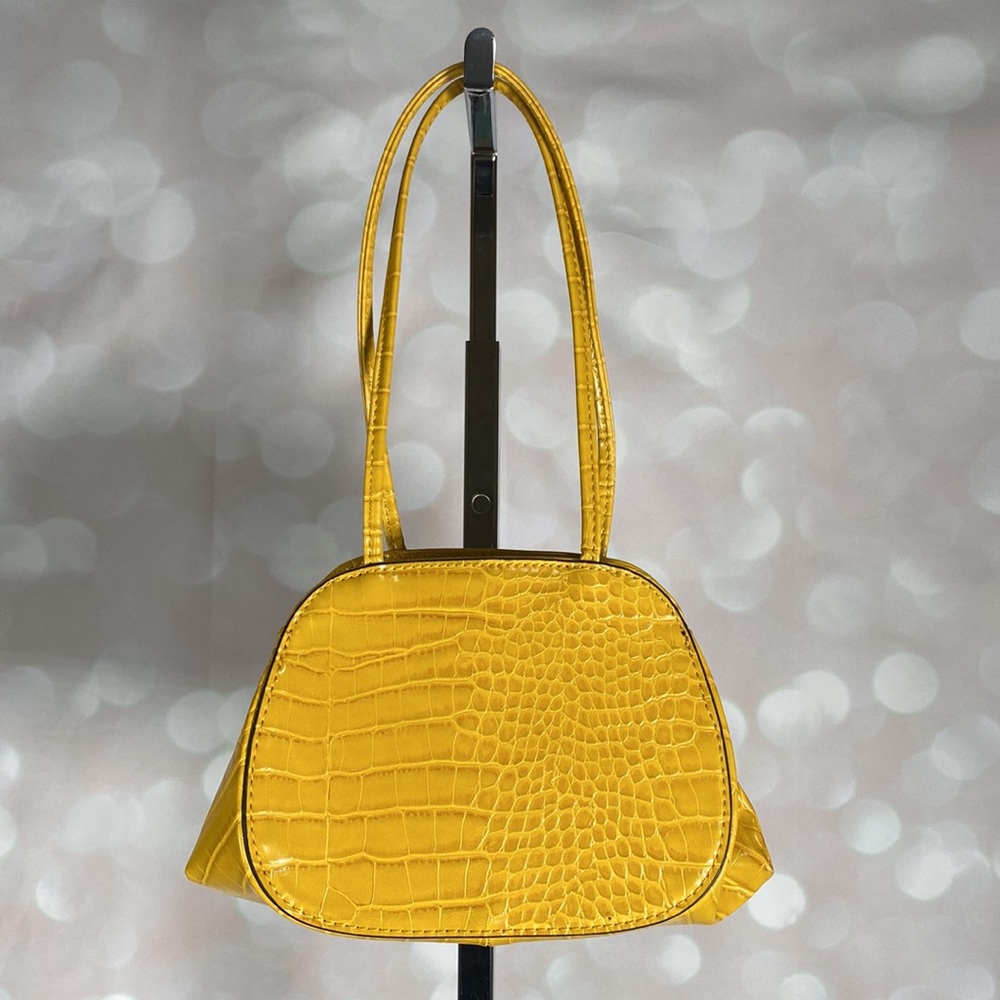 Yellow Faux Leather Handbag - Picture 5 of 9